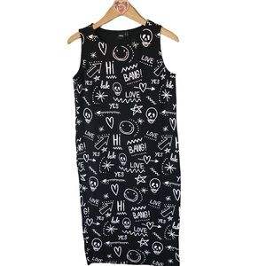ASOS Graffiti Print Sleeveless Dress Sz 12